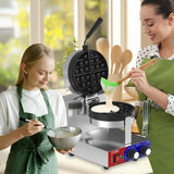 HTTSICHI Commercial Waffle Maker - Belgian Waffle Maker w/Non-stick Baking Pan and 550℉ Heating, 1200W Rotating Waffle Iron for 1.2" Thick