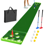Golf Pong Putting Game Set with Front Border for Indoor & Outdoor, Golf Putting Green Mat Includes 8pcs Golf Balls Sagsewful