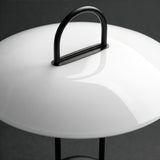 Brightech Rumi LED Table Lamp - Unique Bedside Reading Light with Glass Shade, Marble Base, Modern Desk and Nightstand Lamp, Ambient Lighting for Bedrooms, Living Room, Den