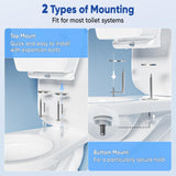 SAMODRA Raised Toilet Seat Riser Round, White, 3 Inch High Elevated Toilet Seat for Seniors, Soft Close, Easy Install & Clean (Round)