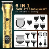 Ufree 8 in 1 Professional Hair Cutting Kit, Hair Clippers for Men, Cordless Clippers and Trimmers Set, Beard Trimmer, Electric Shaver with Rechargeable, Grooming Gifts for Barber & Home Use