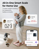 Ovutek Smart Scale for Body Weight, Professional Bathroom Digital Weighing Scale with BMI, Body Fat, Muscle Mass, Accurate Bluetooth Home User Health Equipment Sync Apps - Pink
