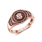 Oseew Customized Men 2027 High School Class rings Graduation (Rose Gold)
