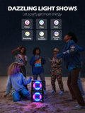 FREEPEAR Party Bluetooth Speaker - 240W Peak Loud Speaker, Dazzling Light Show, Deep Bass, IPX4 Waterproof, 15H Battery, TWS Pairing, BT 5.3 Wireless, Portable for Home/Outdoor/Beach/Pool Party