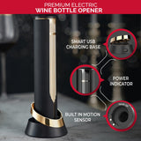 Levare - Electric Wine Bottle Opener, Rechargeable Automatic Cork Remover with USB Charging Base and Foil Cutter, Lithium Battery Powered, Ideal Gift for Wine Enthusiasts, Housewarmings, and Weddings