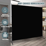 Room Divider Single Panel Privacy Screen, 71''x72''H Large Divider for Room Separation, Thickened Fabric 6FT Room Divider Wall Screen for Bedroom Office School, Portable Partition Room Dividers, Black HOMSCREENER