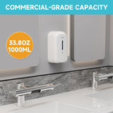 AIKE 33.8oz Automatic Wall Mount Liquid Soap Dispenser with Commercial ABS Construction, Model AK1226S(White)