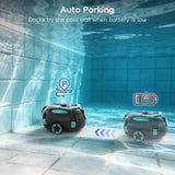 Obito H1 Robotic Pool Cleaner, Powerful Robotic Cleaner with Dual Suction Inlets, Cordless Automatic Pool Cleaner for Cleaning the Bottom of the Pool, 130-Min Runtime (Cannot Climb Walls)