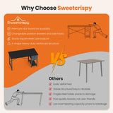 Sweetcrispy 47 Inch Computer Desk with Drawers for Home Office, Writing Desk with X-Shaped Reinforcement