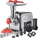 ALTRA LIFE Electric Meat Grinder, 2800W Max Sausage Stuffer with 2 Blades, 3 Plates, Sausage Tube, Vegetable Cheese Grater, 2 Meat Claws, Burger Press & Kubbe Kit for Home use, Built-in Storage