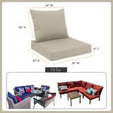 Water-Resistant & Fade-Resistant Patio Furniture Cushions with Removable Cover Deep Seat & Back Cushion