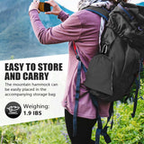 OBTANIM Camping Hammock 500lbs Portable Lightweight Single or Double Hammock with Tree Straps and Carry Bag for Camping Backpacking Hiking Travel Beach Outdoor Indoor (Gray and Black)