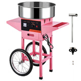 Professional Cotton Candy Machine - Commercial Electric Maker With Drawer & Large Stainless Steel Sugar Scoop- Fast Heat-Up - Perfect For Parties & Business,Pink W/Cart