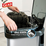 Stainless Steel Step Trash Can with Clorox Odor Protection | Large Metal Kitchen Garbage Bin with Soft Close Lid