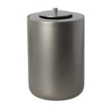 Maxi Collection Large Bathroom Trash Can – 6 Gallon Resin Waste Bin with Lid, 10x10x14 Inch Modern Garbage Can, Fits Standard 5-6 Gallon Bags (Silver)