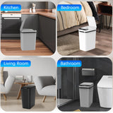 3 Pack Automatic Small Bathroom Trash Can with Lid - 2.5 Gallon Touchless Garbage Can Kssvzz