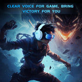 Wireless Gaming Headset for PS5, PS4 Fortnite & Call of Duty/FPS Gamers, PC, Nintendo Switch, Bluetooth 5.3 Gaming Headphones -White Gtheos