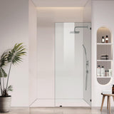 Bathroom Shower Door 20.5" W x 78.75" H, Frameless Fixed 3/8" (10mm) Thick Clear Tempered Glass Door Panel, Matte Black Clamp Hardware