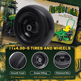 Wiltire 11x4.00-5 Flat Free Tire and Wheel (2 Pack),Universal 11x4-5 Solid Smooth Tractor Turf Tire with Rim, 3.4" Centered Hub and 3/4" & 5/8" Bushing, For Zero Turn Mowers and Riding Lawn Mower