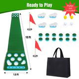 KEMLDIVS Golf Putting Game Set, Detachable Golf Putting Green Mat with 4 Balls, 2 Cups & Flags, 1 Portable Bag for Indoor & Outdoor Party Game Use
