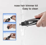 Ear and Nose Hair Trimmer Clippers: 2026 Professional Painless Eyebrow & Facial Hair Trimmers Remover for Men Women, Battery-Operated Nasal Clipper, Dual Edge Waterproof Blades for Easy Clean, Black