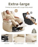 Garvee 22" Power Recliner Chair for Adults with Massage and Heat 360° Swivel Oversized Leather Recliner Chair Large Seat Width with USB Ports & Side Pockets for Living Room Bedroom Relaxation, Beige