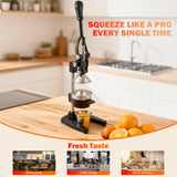 Manual Cast Iron Juicer, Commercial Lemon Squeezer, Professional Citrus Juicer, Ideal for Extracting Juice From Lemons, Oranges, and Grapefruits. Easy to Clean. (Black)
