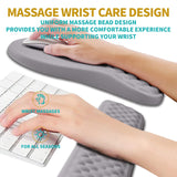 Hokafenle 2 In 1 Ergonomic Mouse Pad Wrist Support & Wrist Rest For Computer Keyboard Set, with Relieve Carpal Tunnel Pain Massage Bulge and Full Memory Gel Design (2In1 Set,Neutral Gray Light Purple)