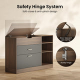 Home Office Storage Filing Cabinets w/ 2 Drawers & Adjustable Shelf, Hanging File Drawer Fits Letter, Legal, A4 for Living Room, Dining Room,