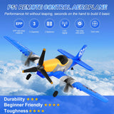 Beffkkip RC Plane 3-Channel 2.4GHZ RC Airplane, P51D Mustang Fighter with 2 Batteries, KF602 Remote Control Plane Gyroscopes Stabilization System Easy to Fly Suitable for Beginners, Kids, Adults