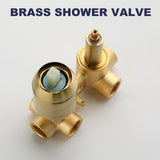RF SUNUAN Shower System with Tub Spout, Gold Bathtub Shower Faucet Set, 8" Rain Shower Head and Handheld Spray Combo, Round Shower Head and Handle Set with Tub Spout (Valve Included), Brushed Gold