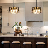 Black Chandelier for Dining Room Light Fixture, 4 Light Entryway Light Fixture, Adjustable Pendant Lights Kitchen Island Modern Farmhouse Kitchen Foyer Chandelier for Entryway, Bedroom, Bathroom