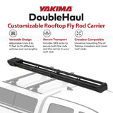 Yakima Rooftop Fly Rod Carrier, Adjustable Length Holder for up to 4 Fly Fishing Poles up to 10 Ft Long – Felt Padding, Reel Box & Tubes for Secure Gear Storage, DoubleHaul