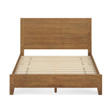 Cozyman Queen Bed Frame with Headboard, 100% Solid Acacia Wood Platform, 800lb Heavy Duty Support with 10 Reinforced Legs, Noise-Free No Box Spring Needed, Low-Profile Design, Dark Wood