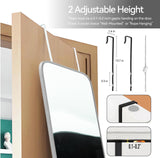 SCWF-GZ 57x20 Door Hanging Full Length Mirror, Floor Stand (Height 5.7ft just Body in1.3ft) Wall Mounted Metal Frame Rectangle Dressing Mirrors for Bedroom Room 57 inch Silver