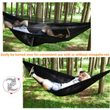 Camping Hammock with Rain Fly Tarp Mosquito Net Heavy Duty Tree Straps Portable Double Parachute Hammocks Ovyuzhen