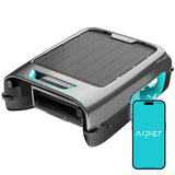 AIPER EcoSurfer S2 Solar Powered Pool Surface Skimmer Robot with APP Support, 24/7 Continuous Cleaning, Dual Charging Modes, Smart Obstacle Avoidance, 150-um Filtration, OTA Upgrade