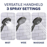 HammerHead Showers Dual Shower Head Combo, 8-Inch Rainfall & 3-Flow Handheld, Oil Rubbed Bronze, 2.5 GPM