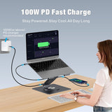 Adjustable Laptop Stand for Desk with Docking Station 11-in-1, Aluminum Laptop Riser with USB Hub