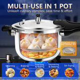 6.34QT Stainless Steel Pressure Cooker, Heavy Duty Commercial Grade, Fast Cooking, Multi-Purpose, Induction & Gas Compatible,olla de presion,para cocinar,instant pot