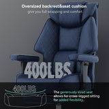 EXCEBET Big and Tall Office Chair with Footrest, PU Leather High Back Executive Office Chair 400lbs
