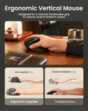 ProtoArc EM11 NL Wireless Ergonomic Vertical Mouse, Rechargeable, Gray