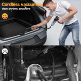 Vostuve Car Vacuum Portable Cordless High Power Small Handheld Vacuum Cleaner 4-in-1 Compressed Air Duster & Air Blower & Pump Hand Held Mini Vacuum for Christmas Cars,Office,Home Cleaning