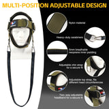 Fitness Neck Head Harness Trainer, Adjustable Chin Strap and Head Harness Strength with Nylon Tether, Neoprene Neck Exerciser for Weight Lifting, Home and Gym Use, Green