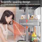 BEBANE Over The Sink Dish Drying Rack, 304 Stainless Steel 2 Tier Racks, Multifunctional Kitchen Storage Organizers, for Dishes, Glasses, Bowls & Cutlery(96cm/37.8in)