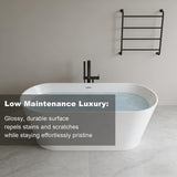 LOHCEH 59 Inch Free Standing Bathtub,Made of Pure Acrylic Material with 8 Layers of Reinforced Coating,Cupc Certified,Spacious Ergonomic Design,Modern Luxury Bathtub,White