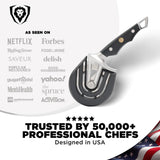 Dalstrong Orbit Razor Pizza Cutter Wheel — 2mm #304 Stainless, Tri-Spoke Rotary, G-10 Handle — For Homemade Pizza, Flatbread, Quesadillas, Pastry & Dough — Thumb Guard + Sheath Included