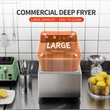 Electric Deep fryer Single Tank Deep Fryer with Basket Capacity 10L Electric Countertop Fryers with 60 Minute Timer for Home Kitchen and Restaurant