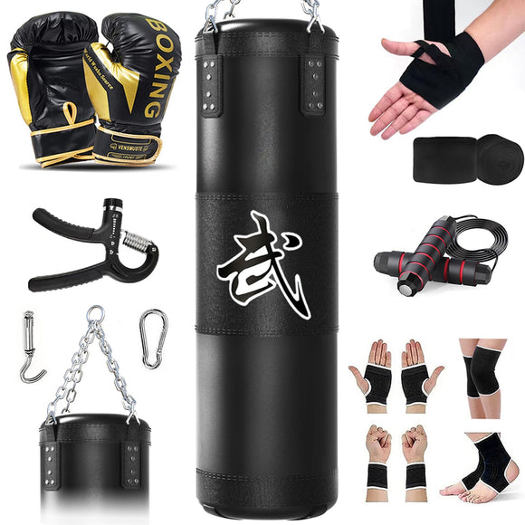 Mesetast Punching Bag for Adults, 4ft Heavy Boxing Bag Set with 12oz Boxing Gloves, MMA Karate Kickboxing Boxing Home Gym Martial Art - Unfilled MESETAST