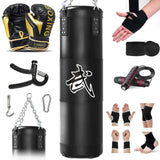 Mesetast Punching Bag for Adults, 4ft Heavy Boxing Bag Set with 12oz Boxing Gloves, MMA Karate Kickboxing Boxing Home Gym Martial Art - Unfilled MESETAST
